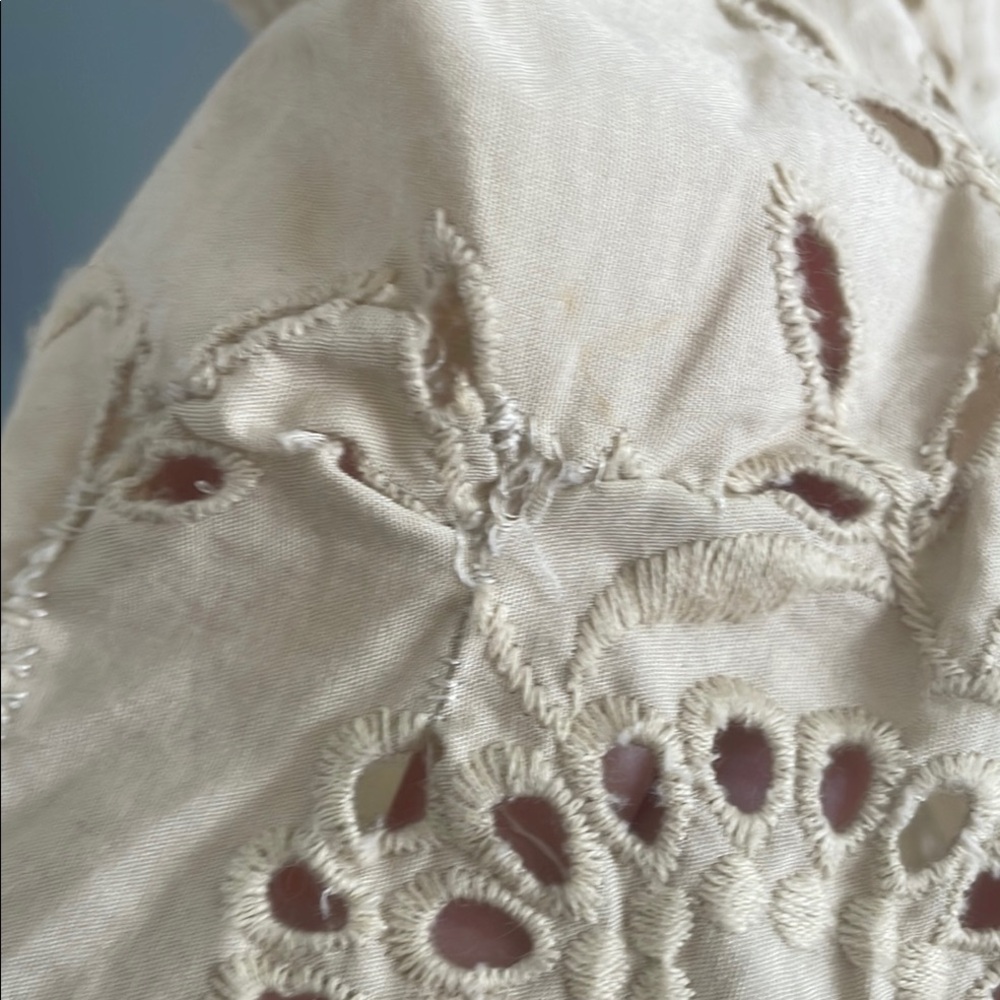 🇨🇦 Joe Fresh eyelet A-line embroidered pleated skirt, tan beige, women's size 8 - Picture 5 of 17